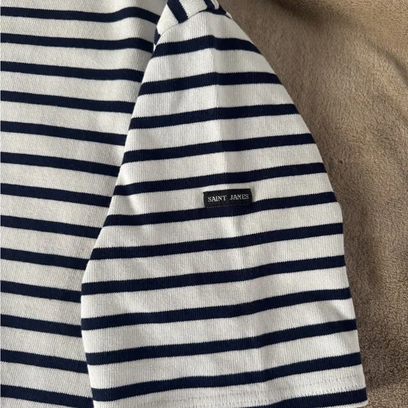 Saint James Breton Stripe Tee French Nautical Parisian Chic L/XL - Picture 5 of 12